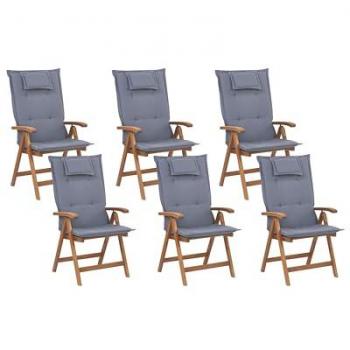 Set of 6 UV Resistant Folding Chairs