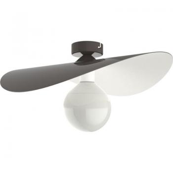 Piuma Soffitto, 1X E27, max 42W, metallo, nero lucido/bianco, D.60cm