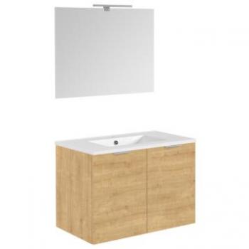 Meuble de salle de bain 80 cm chêne Arlington 2 portes ALLIBERT