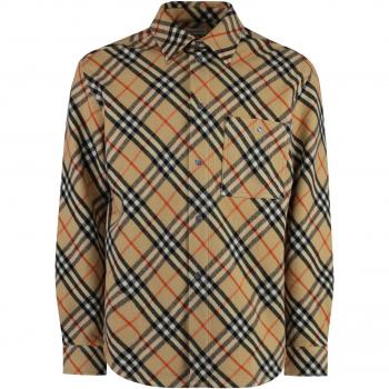 Burberry Casual Beige Wool Shirt – Small (Check Pattern)