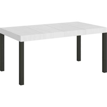 Mesa de Comedor Extensible 130/390 cm Fresno Blanco y Patas Antracita