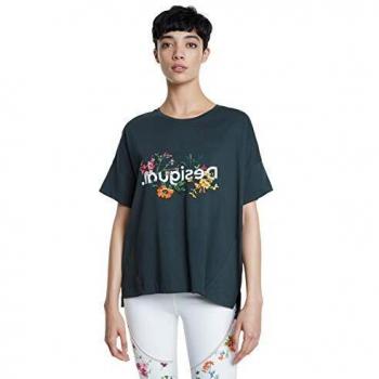 Desigual T-Shirt Oversize mit floralem Logo 20SOTK39 (S)
