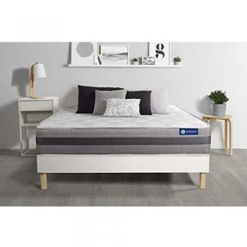 Relax Actilatex 90x190 – Matelas en Latex + Mémoire de Forme, 5 Zones, Sommiers Kit Blanc