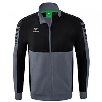 Erima Six Wings Worker Full‑Zip Sweater (Slate Grey/Black, 2XL)