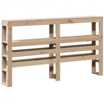 Cabecero de cama 160 cm madera maciza de pino con estantes