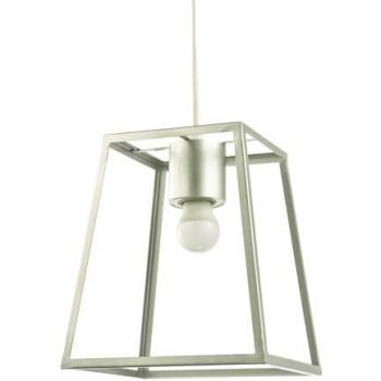 Satin Silver Industrial Lantern Pendant Lamp Shade for Kitchens and Dining Rooms