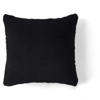 Crocus – Coussin Fourrure Imposée – 35 cm × 35 cm – Noir