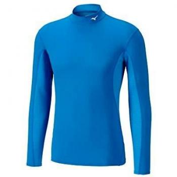 Mizuno Mid-Weight Blaues L/S Neck-Look Laufshirt