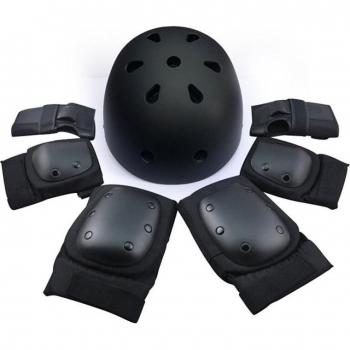 Set Deportivo 7 Unidades: Casco, Rodilleras, Protector de Codos, Monopatín