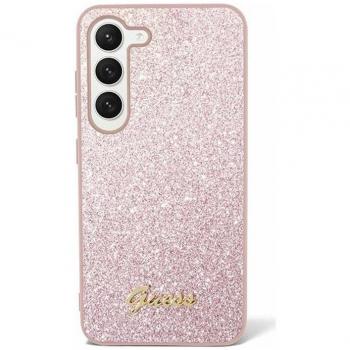 Guarnizione Rigida Rosa Glitter per Galaxy S24+ Guess