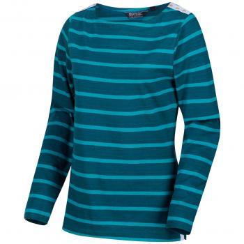 Regatta Frauen‑Westen: Flordelis Coolweave Cotton Long Sleeve, farblich Teal/Deep Lake, Größe 10