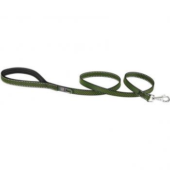 Daytona Deluxe G Ferplast: Guinzaglio Riflettente Verde 15x120 cm con Portasacchi Igienici