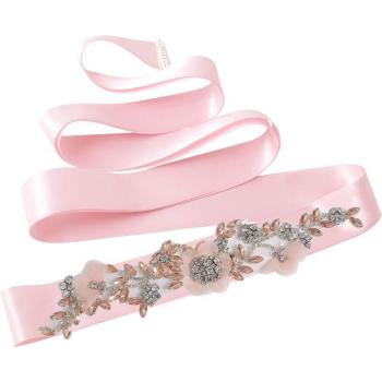 Boda Rosa TriXY Cinturón de Flor con Imitación