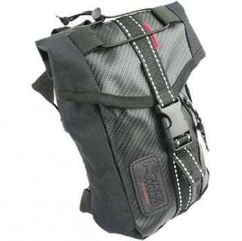 Impermeable Oxford negro con cintura baja y bolso de piernas – Riñonera para motociclista