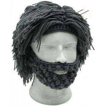 Crochet Mustache Beanie with Tassels