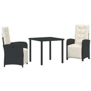 Mobilier de Jardin 3 Pièces avec Coussins en Rattan