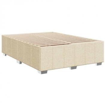 Cadre de Lit Sans Matelas en Tissu Crème 140x200 cm – Vidaxl