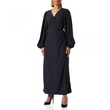 Vila robe portefeuille midi noire, taille 38, femme