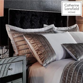 Catherine Lansfield Grey Velvet Pillow Sham Set
