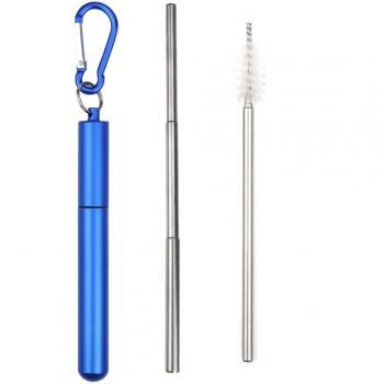 304 Stainless Steel Collapsible Straw with Aluminum Tube