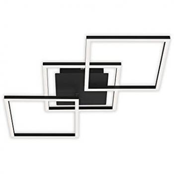 Frame led Deckenleuchte, in Stufen dimmbar, Schwenkbar, Warmweißes Licht, Memoryfunktion, schwarz, 76,3 x 36,8 x 7,3 cm