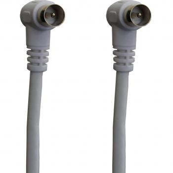 Conector Coaxial Parte Rey 0.5 m Blanco con Chapado Oro y Ángulo