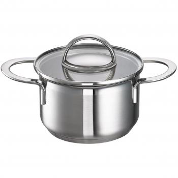 Little Lilly Mini‑Töpfe – Set aus Topf und Deckel (2‑teilig), 950 ml, Silber