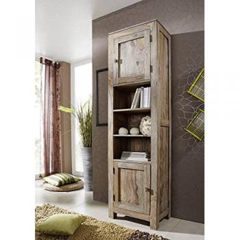 Scaffale Sheesham 55x37x200 grigio scuro oliato