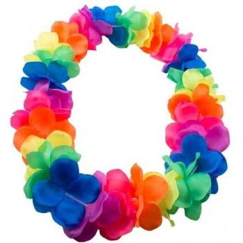 Folat Grote Hawaiianische Bloemenketting in Fluor