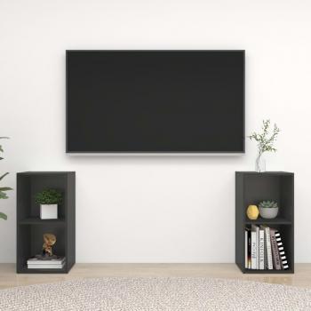 Mobili Porta TV Grigio 72x35x36,5 cm in Legno Multistrato