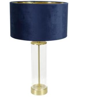 Golden Velvet Balan Table Lamp – Dark Navy Finish, LED Light