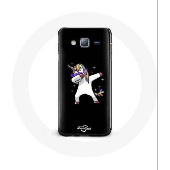 Coque Souple Noir avec Licorne pour Samsung Galaxy J3 2016