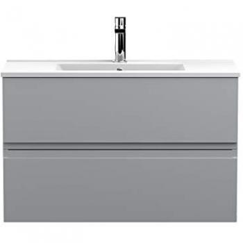 VASARI Hudson Reed Urban Wall Hung 2-Drawer Vanity Unit with Basin 2 Satin Grey