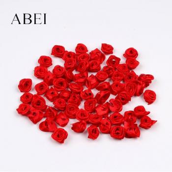 100pcs 15mm Mini Red Artificial Rose Flower Heads for Decorations