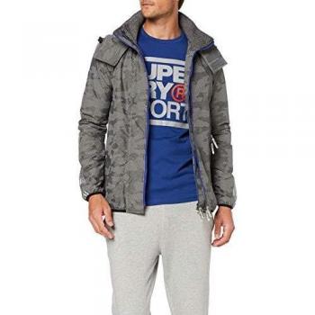 Herren Windsprinter Tech Camo Jacke Superdry – Dunkelgrau Mega Grit / Cobalt, Größe S