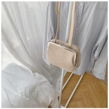 Winter Corduroy Clip Shell Handbag