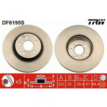 DF6195S TRW Premium Brake Rotor