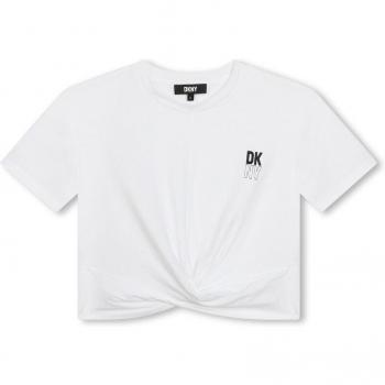 Blanc DKNY t-shirt fille 6A à manches courtes