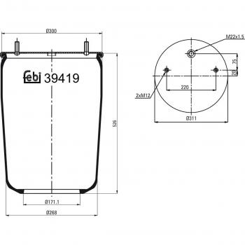 Fole de Suspensão Pneumática FEBI BILSTEIN 39419