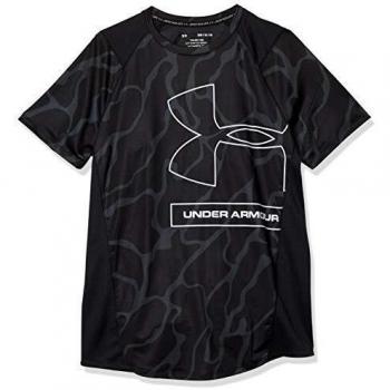 Under Armour MK1 Tonal Print Short Sleeve Training Workout Shirt, Noir (Ladies)
