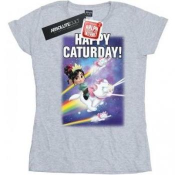 T-shirt Disney Wreck It Ralph Caturday Joyeux Femme XXL Blanc