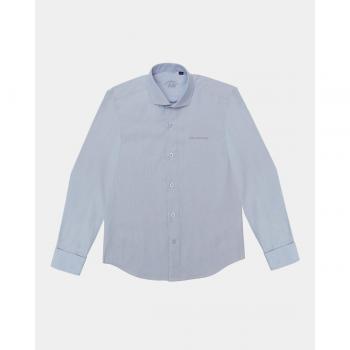 Camisa de niño Spagnolo con cuello cutaway mil rayas celeste