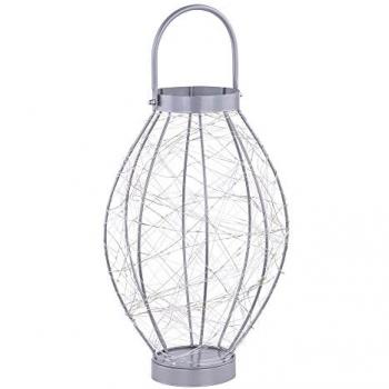 Lampada decorativa da balcone solare IP44 metallo argento 170 LED