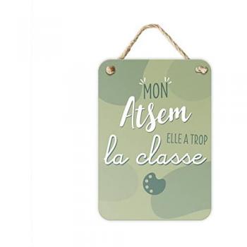 Plaque suspendue Atsem 14 × 20 cm, finition verte