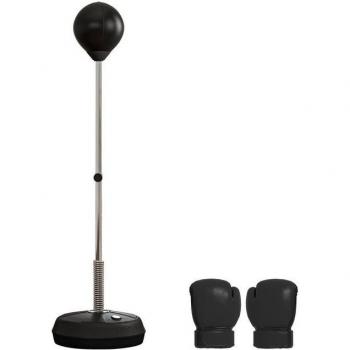 Set Homcom: Pelotas de Boxeo Regulables (125‑145 cm), Guantes y Bomba Negra