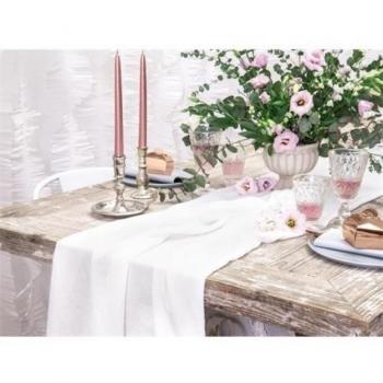 Partydeko Tischläufer Musselin Weiß 70 cm × 5 m