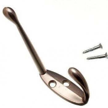 Single Hat and Robe Coat Hanger Clothes Hook Matt Nickel + Screws