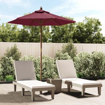 Ombrellone da Terrazza con Palo in Legno Bordeaux 196x231 cm