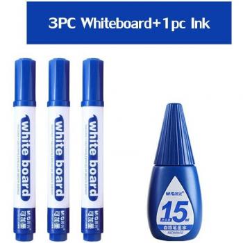 Juego de Tinta Borrable para Pizarra – 3 Marcadores Azul y Negro