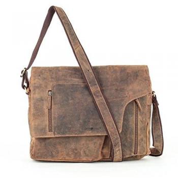 Greenburry 40 cm Vintage Leather Shoulder Bag Brown